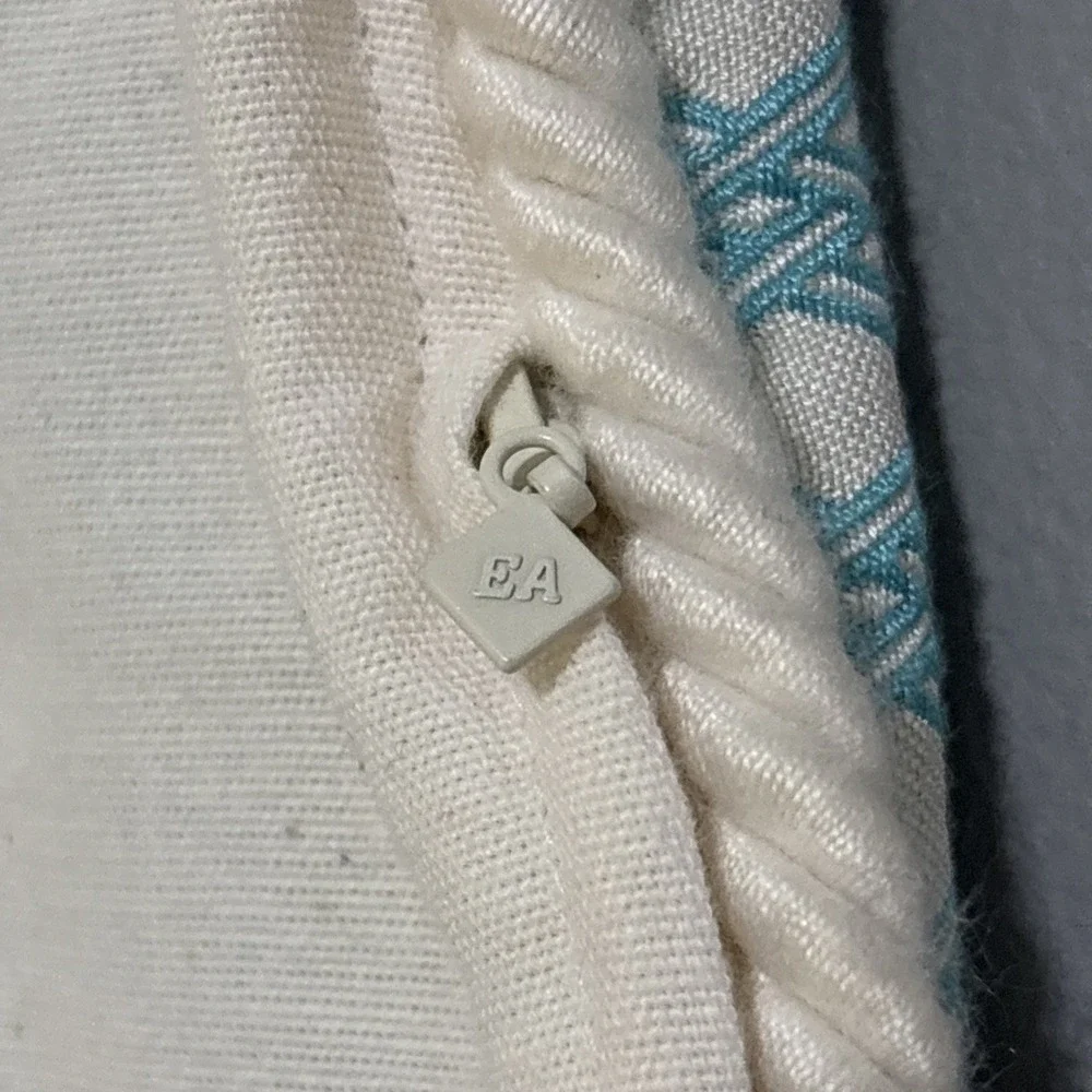 Eastern Accents King Shams Aqua Blue Diamond Mitered Bordered 21x35 Pillow Cases